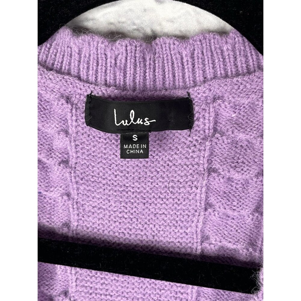 LULUS Women's Lavender V-Neck Sweater Cardigan Small - Picture 2 of 4